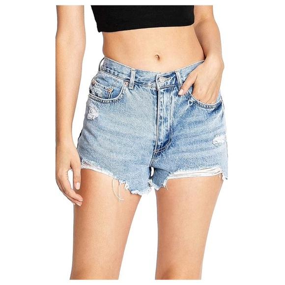 Love Tree High-Waist Denim Shorts - Picture 1 of 5